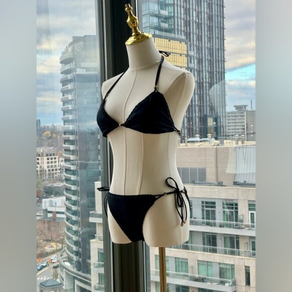 🆕 ZIMMERMANN 🧿 NWOT Vitali Trimmed Mini Tri Bikini, Black, Sz 2 - US 6 / 8 - Picture 10 of 15